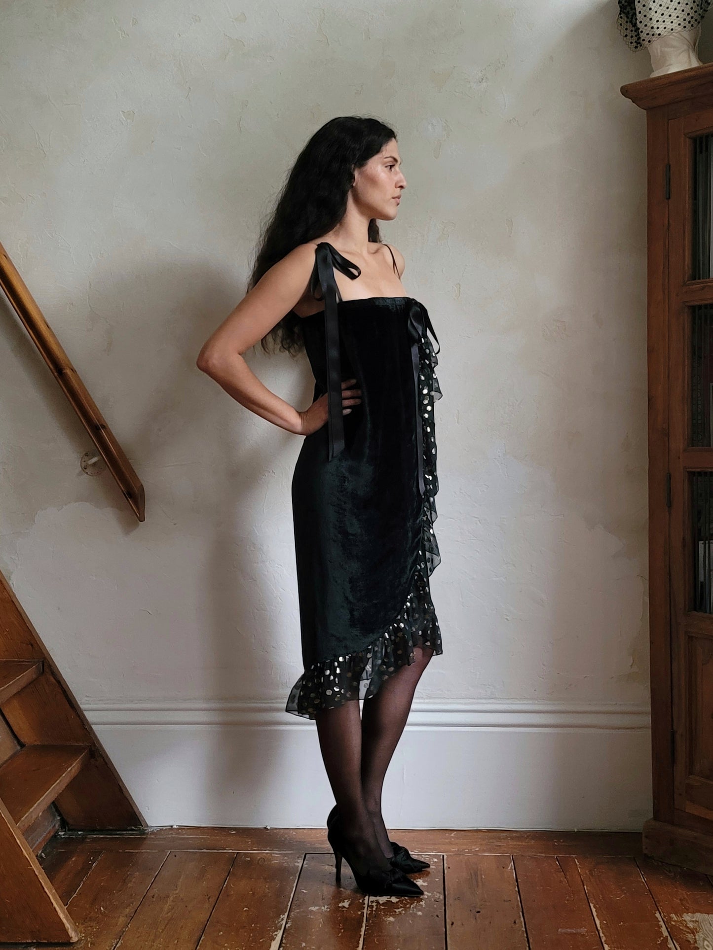 Yves Saint Laurent Fall 1978 Velvet and Lurex Wrap Dress