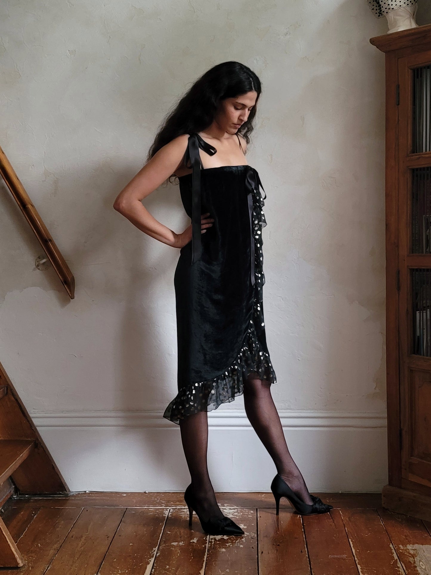 Yves Saint Laurent Fall 1978 Velvet and Lurex Wrap Dress