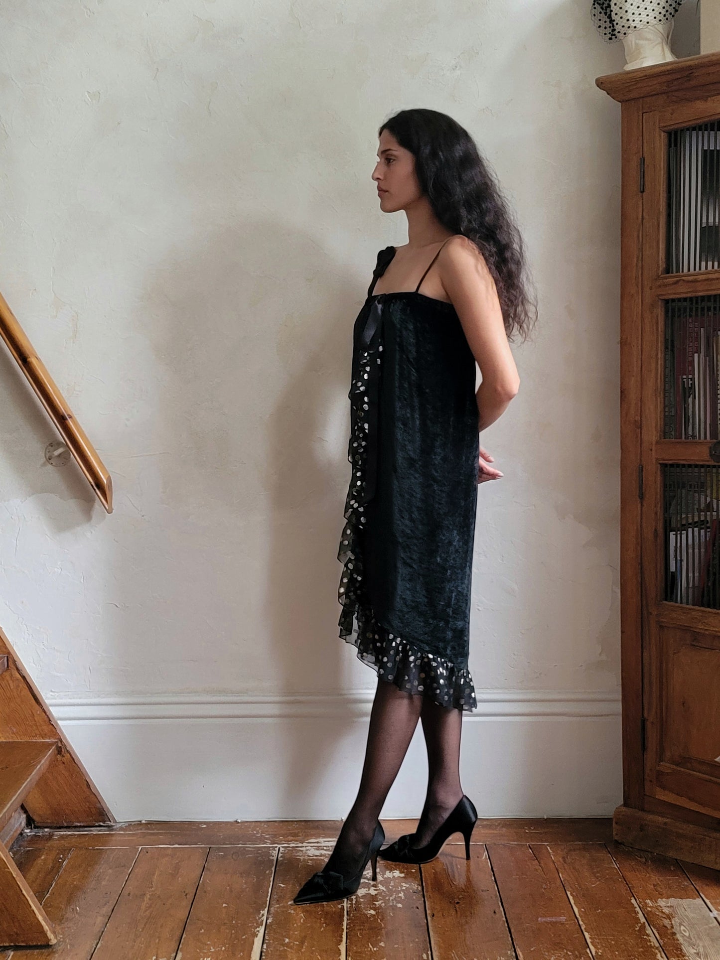 Yves Saint Laurent Fall 1978 Velvet and Lurex Wrap Dress