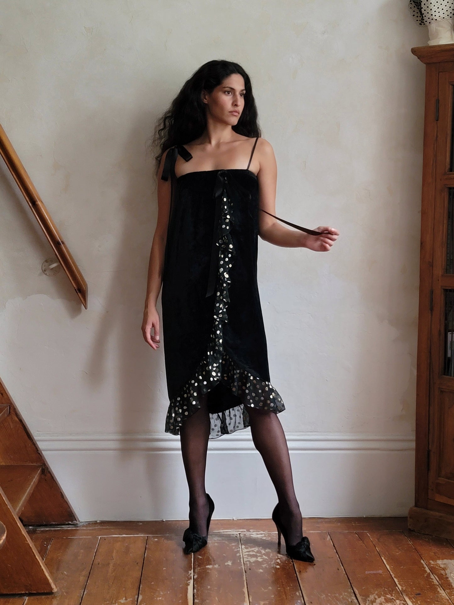 Yves Saint Laurent Fall 1978 Velvet and Lurex Wrap Dress
