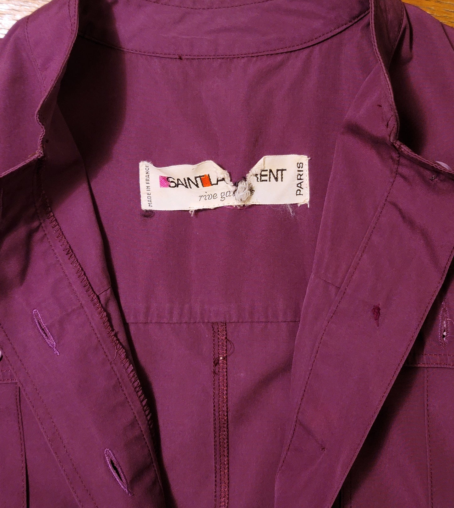 Yves Saint Laurent Fall 1969 Purple Cotton Utility Jacket