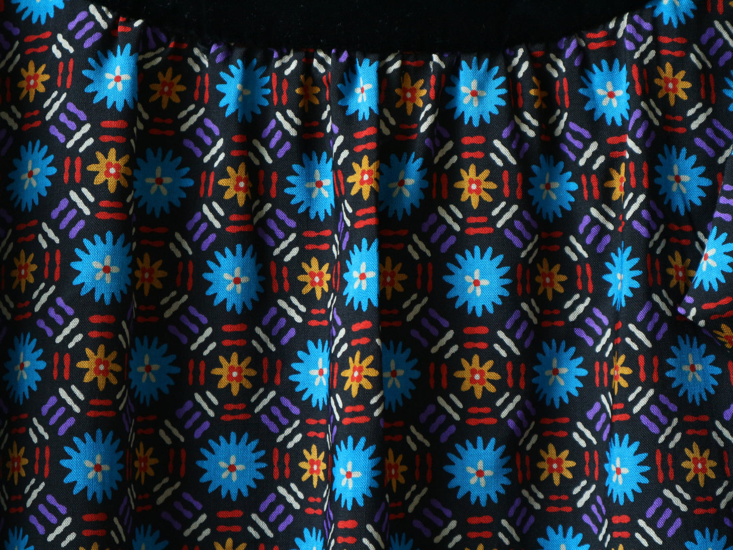 YSL Printed Wool and Velvet Smock Dress Fall 1980