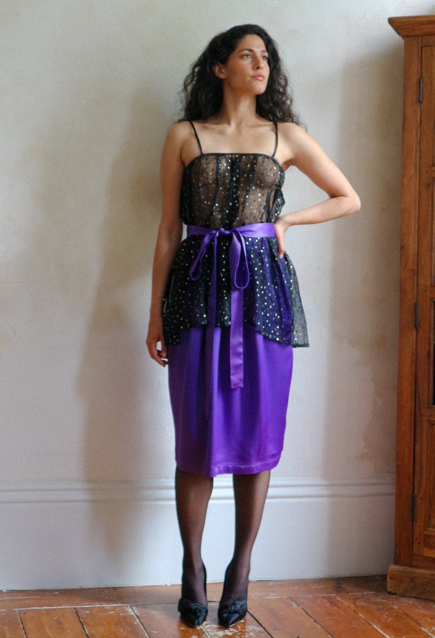 Saint Laurent Rive Gauche Fall 1978 Lurex Silk Top
