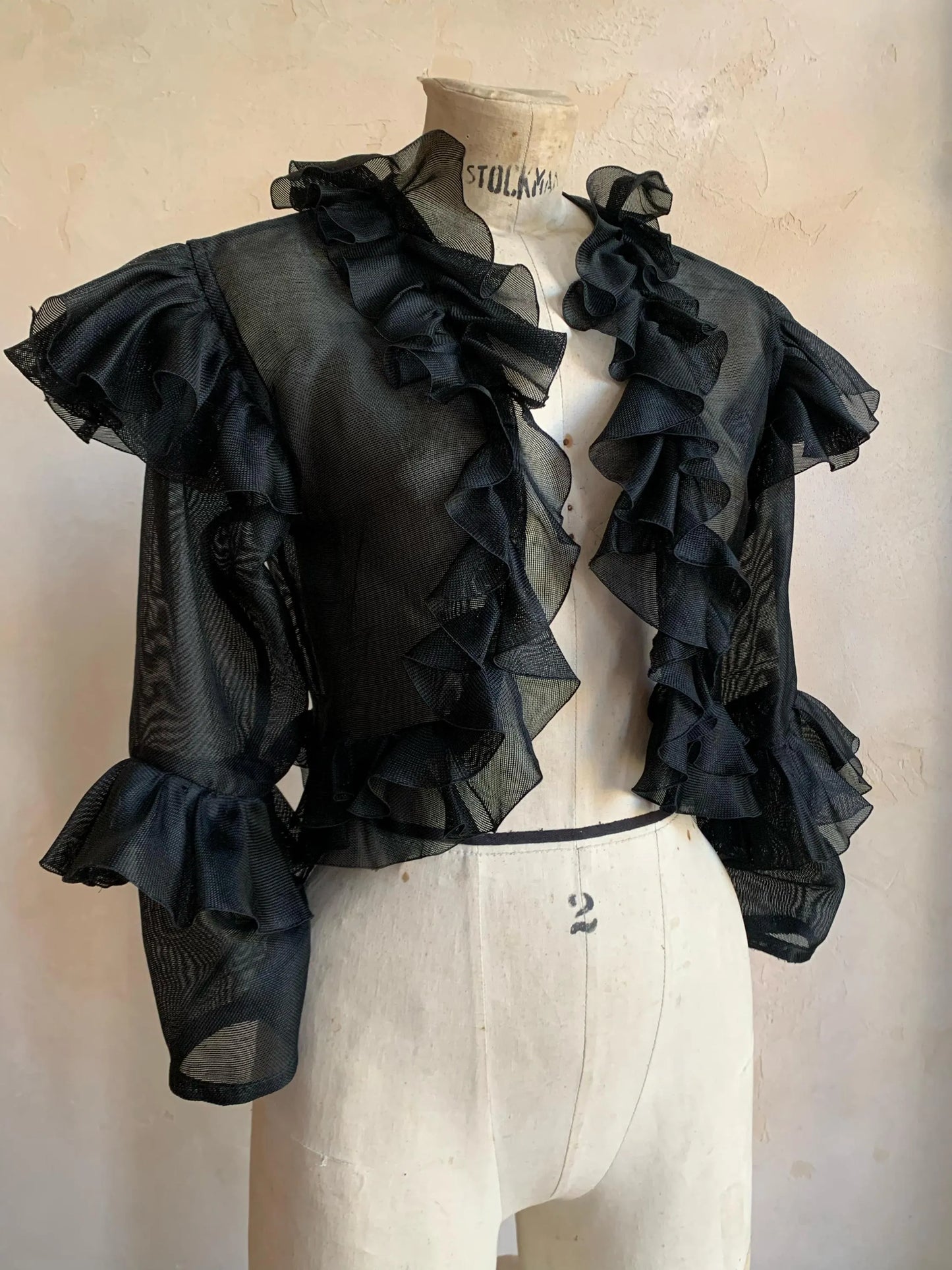 Saint Laurent Rive Gauche 1980s Black Silk bolero jacket