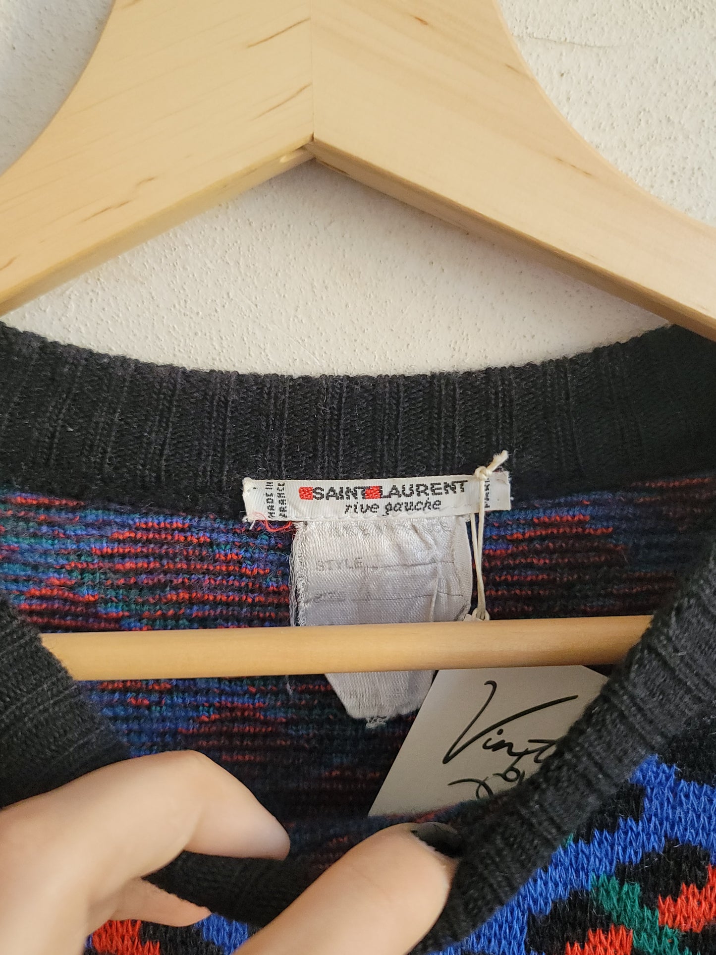 Yves Saint Laurent Fall 1985 Argyll Sweater Size S/M