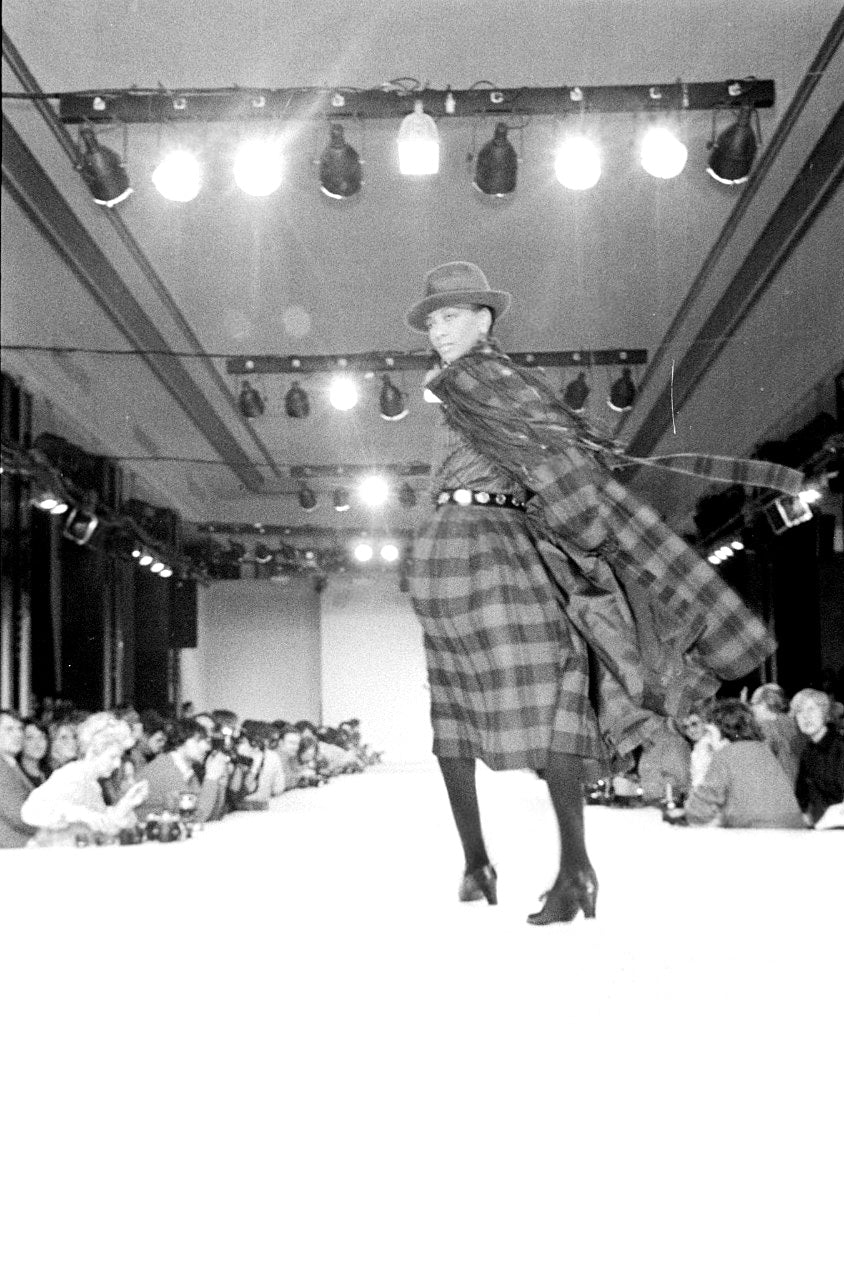 Yves Saint Laurent Rive Gauche Fall 1980 Brown Plaid Coat FR 34/36