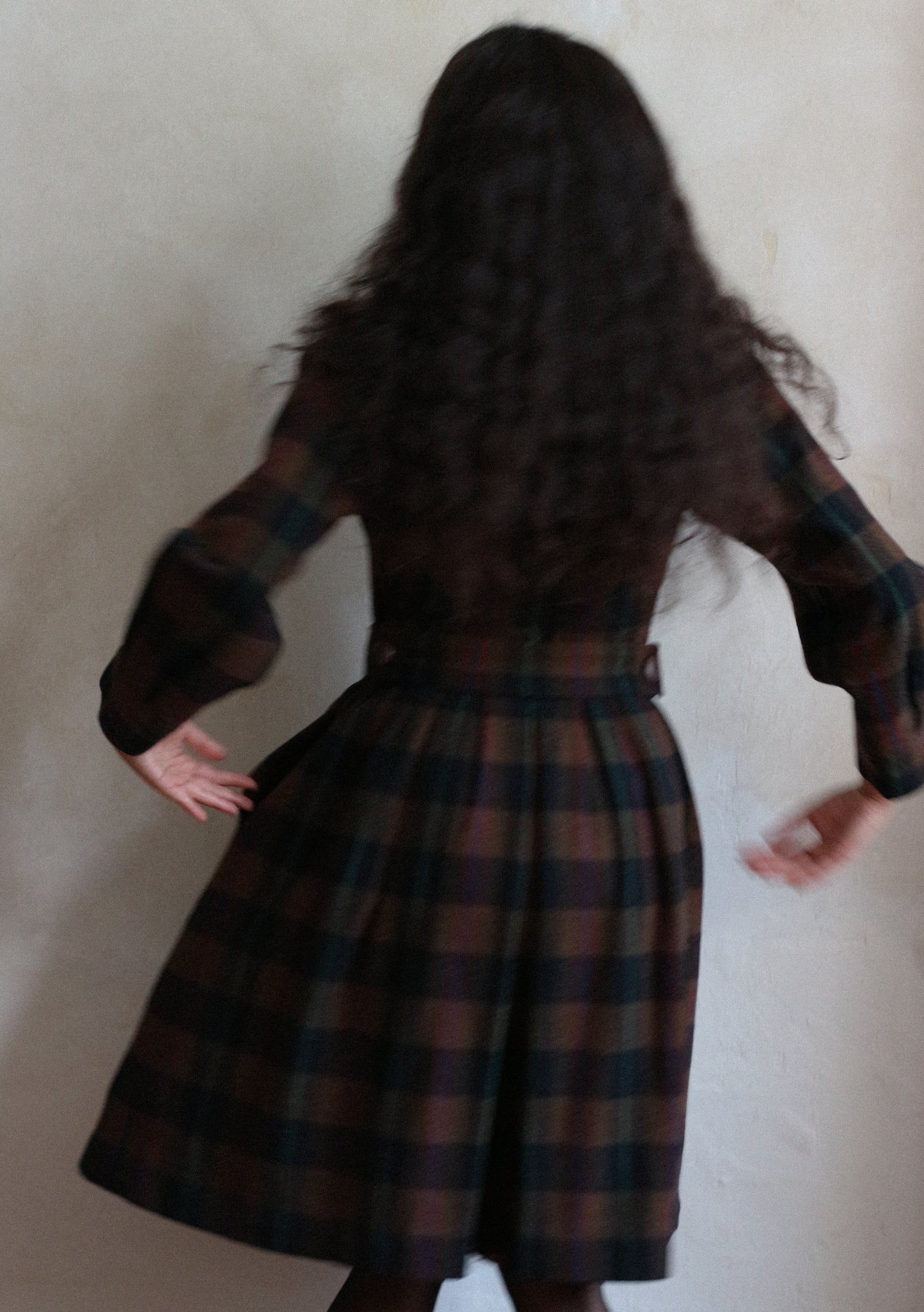 Yves Saint Laurent Rive Gauche Fall 1980 Brown Plaid Coat FR 34/36