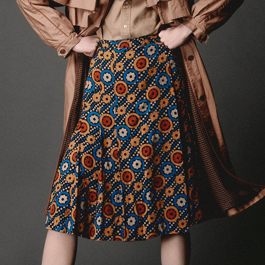 Saint Laurent Rive Gauche Fall 1971 Wool Printed Skirt