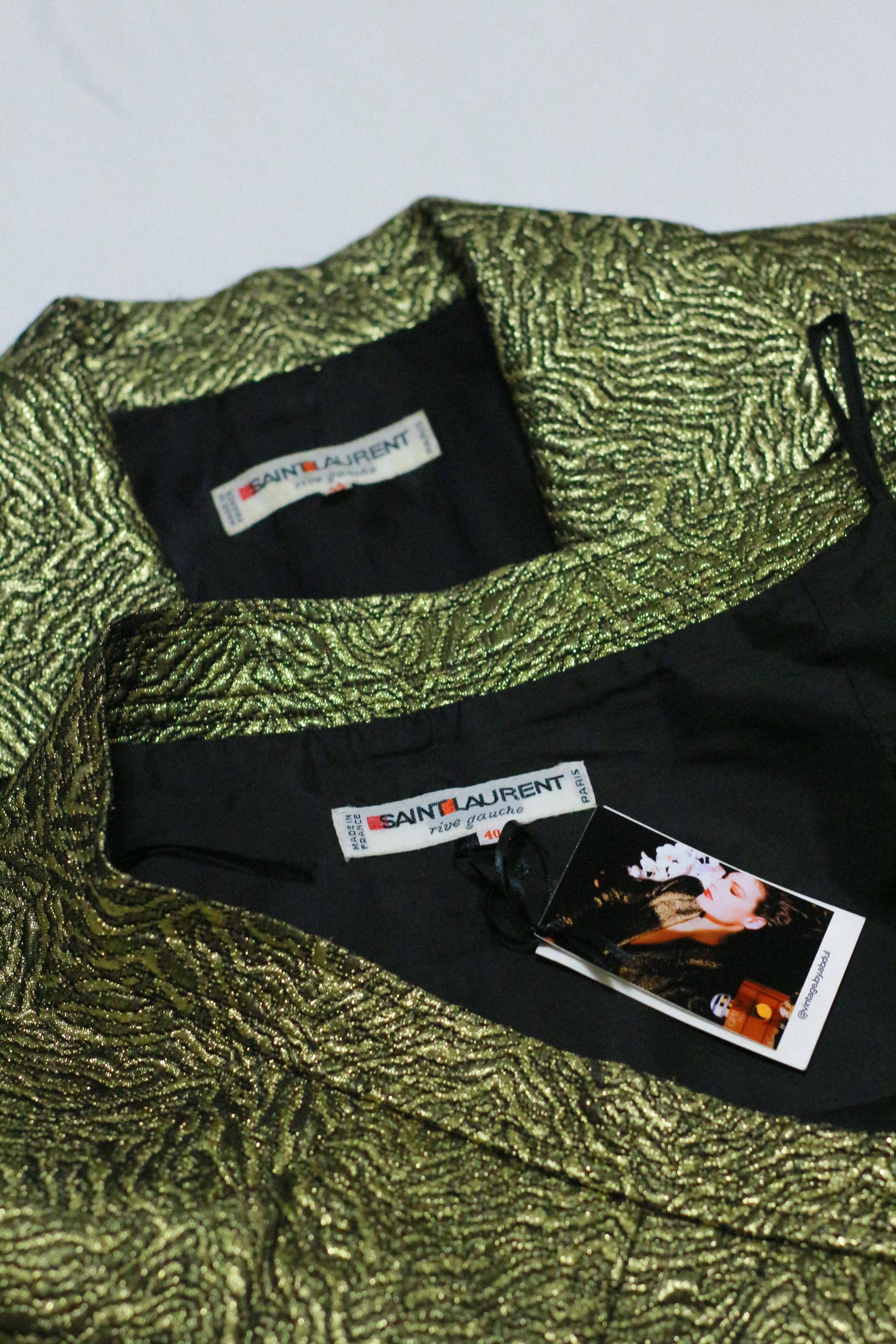 Yves Saint Laurent Gold Brocade Jacket and Skirt FW1986