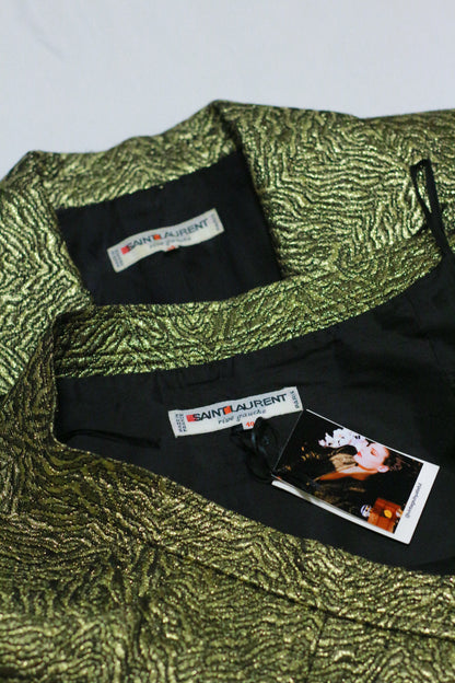 Yves Saint Laurent Gold Brocade Jacket and Skirt FW1986