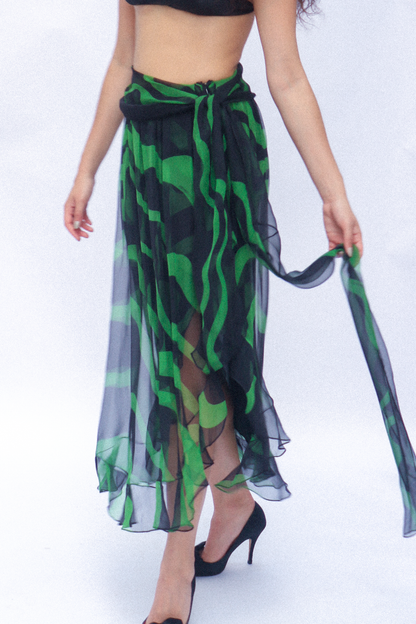 Yves Saint Laurent Resort 2004 Silk Flamenco Skirt