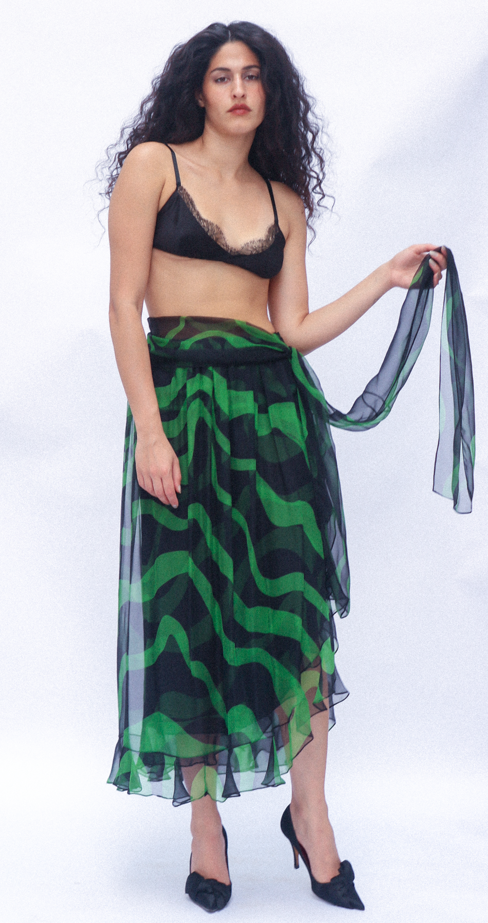 Yves Saint Laurent Resort 2004 Silk Flamenco Skirt