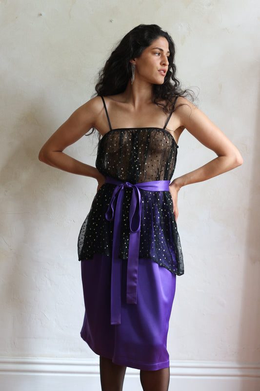 Saint Laurent Rive Gauche Fall 1978 Lurex Silk Top