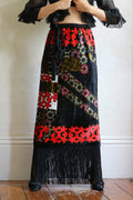 Lanvin Silk Velvet Abstract Print Skirt Early 1970s