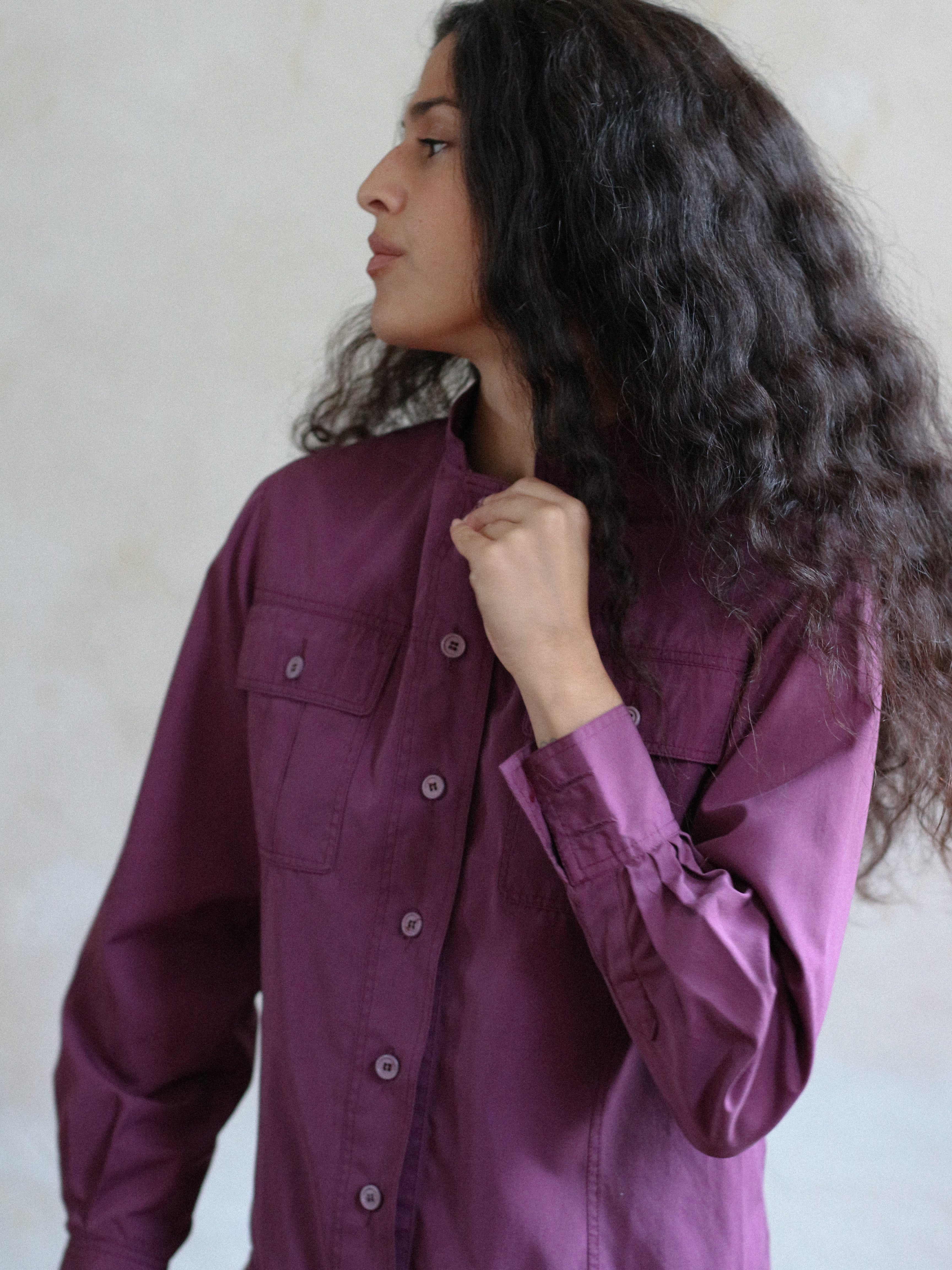 Yves Saint Laurent Fall 1969 Purple Cotton Safari Jacket
