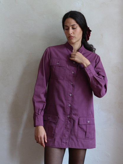 Yves Saint Laurent Fall 1969 Purple Cotton Utility Jacket
