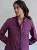 Yves Saint Laurent Fall 1969 Purple Cotton Safari Jacket