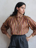 Yves Saint Laurent Spring 1978 Striped Multicolor Silk Shirt