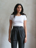 Yves Saint Laurent Grey Wool Tailored Pleated Trousers 1990s
