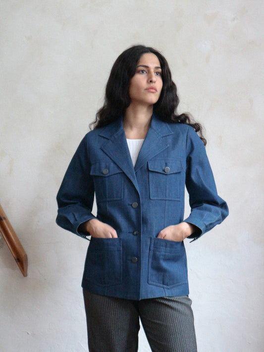 Yves Saint Laurent Spring 1974 Denim Tailored Jacket