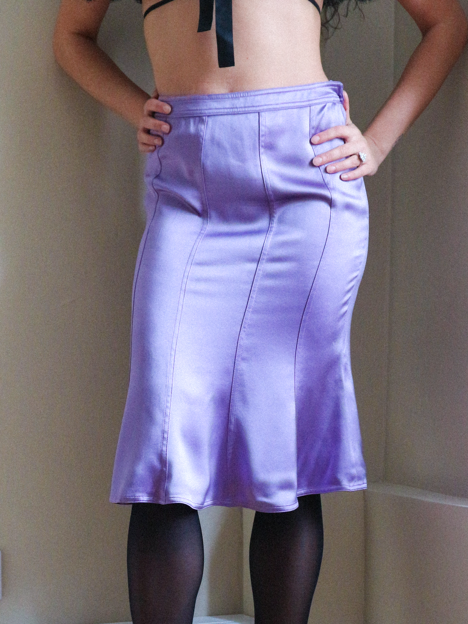 Yves Saint Laurent Tom Ford Fall 2003 Silk Lilac Skirt