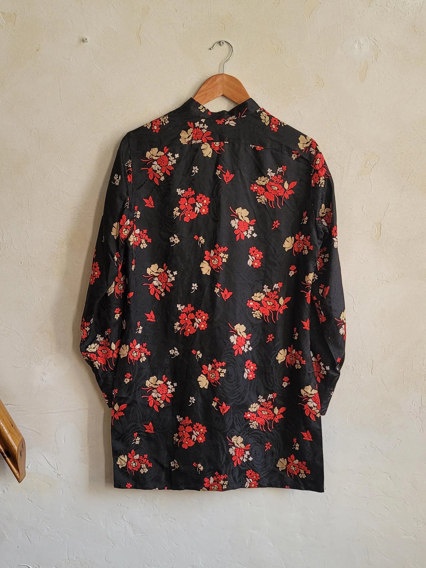 Lanvin Boutique Jacquard Silk Black Tunic early 1970s