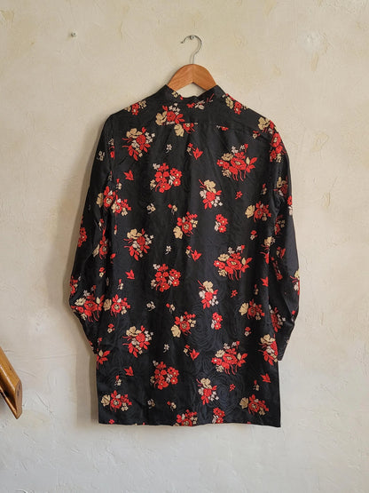 Lanvin Boutique Jacquard Silk Black Tunic early 1970s