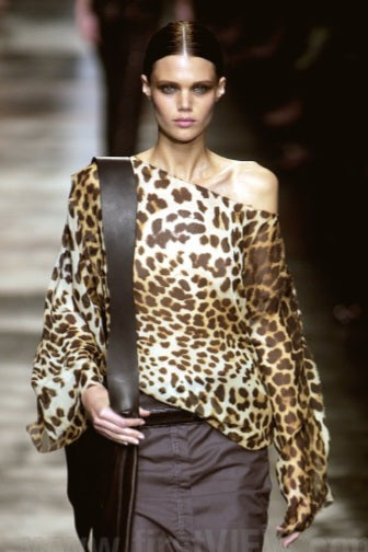 Yves Saint Laurent Tom Ford Leopard Silk Top 2003