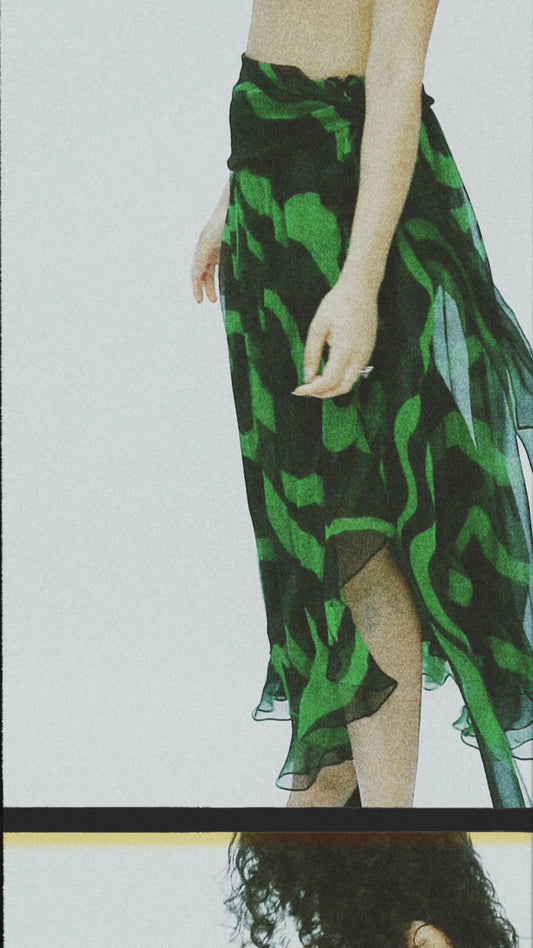 Yves Saint Laurent Resort 2004 Silk Flamenco Skirt