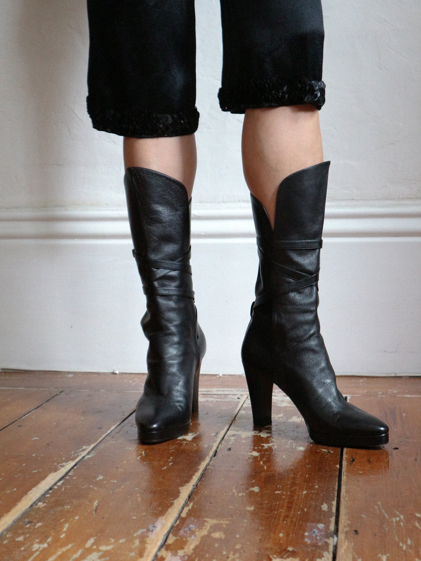 Yves Saint Laurent Fall 1993 Leather Boots