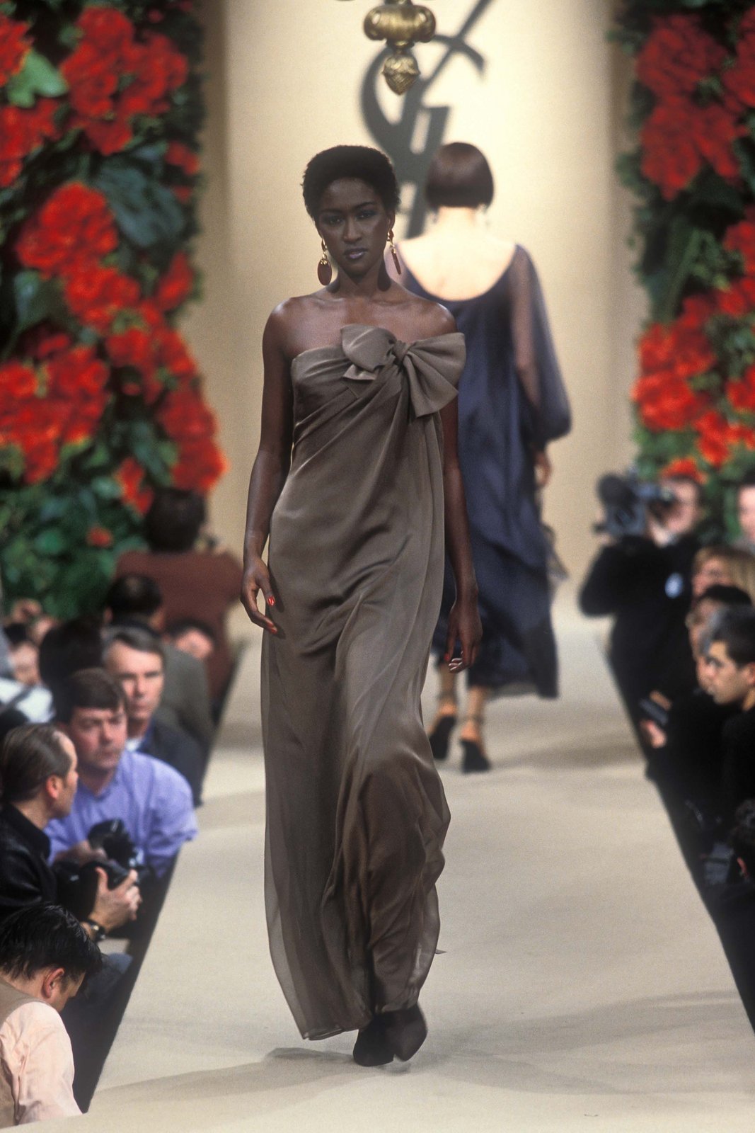 Yves Saint Laurent Haute Couture Spring 1998 Draped Silk Chiffon Gown