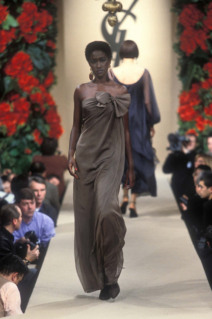 Yves Saint Laurent Haute Couture Spring 1998 Draped Silk Chiffon Gown