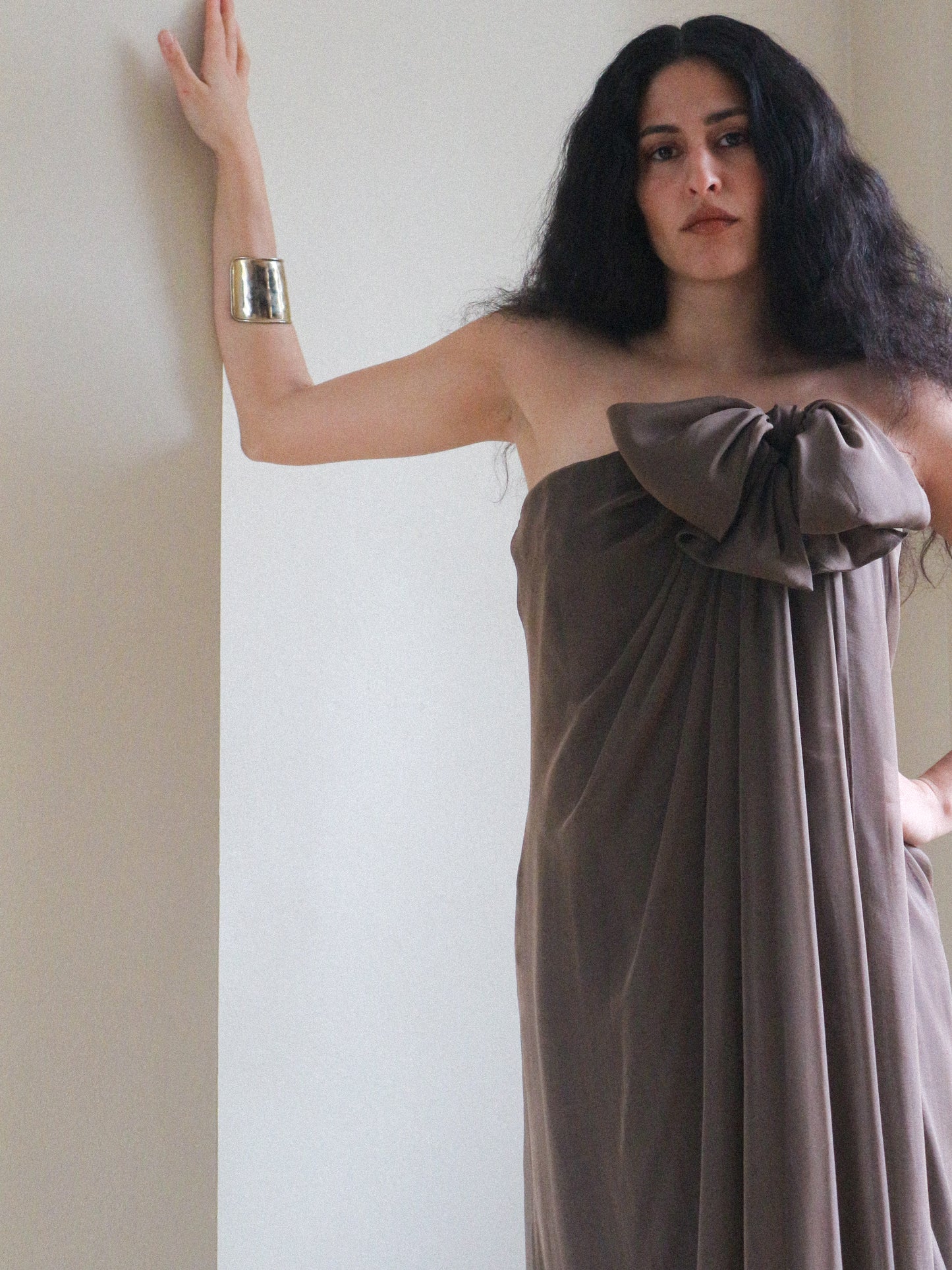 Yves Saint Laurent Haute Couture Spring 1998 Draped Silk Chiffon Gown