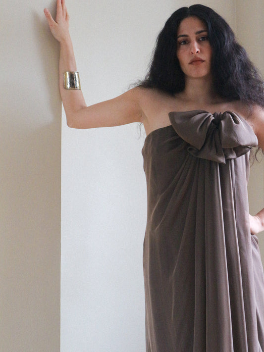 Yves Saint Laurent Haute Couture Spring 1998 Draped Silk Chiffon Gown