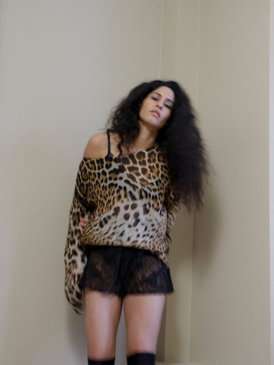 Yves Saint Laurent Tom Ford Leopard Silk Top 2003