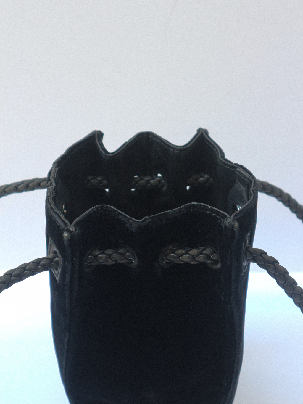 Yves Saint Laurent Black Velvet and Leather Shoulder Bag circa 2001-2004