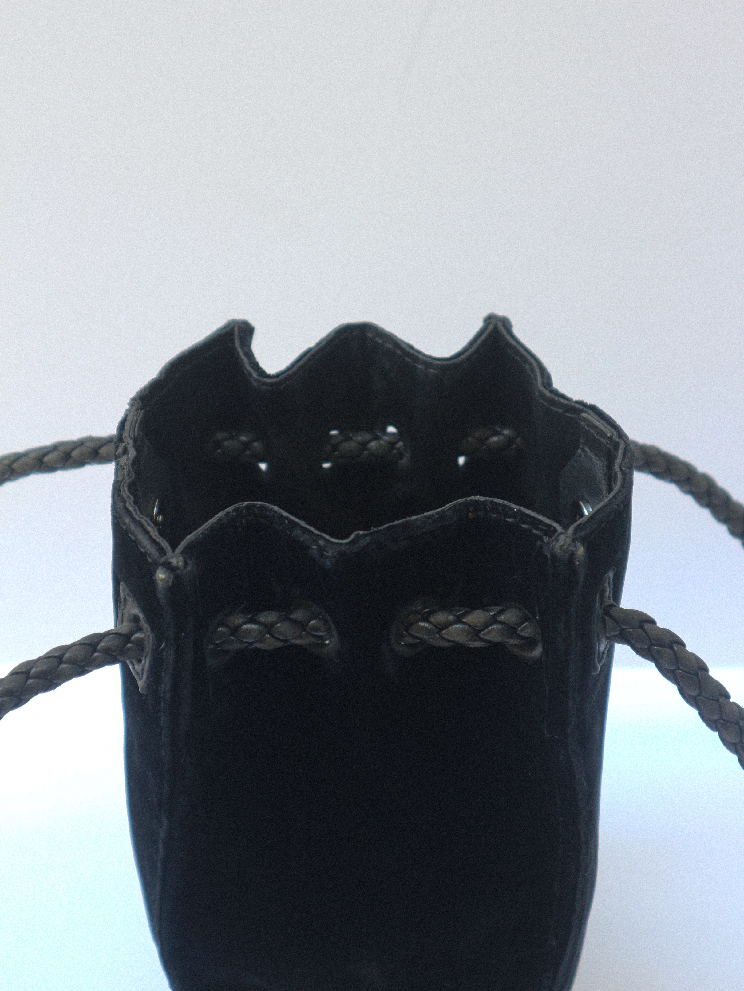 Yves Saint Laurent Black Velvet and Leather Shoulder Bag circa 2001-2004