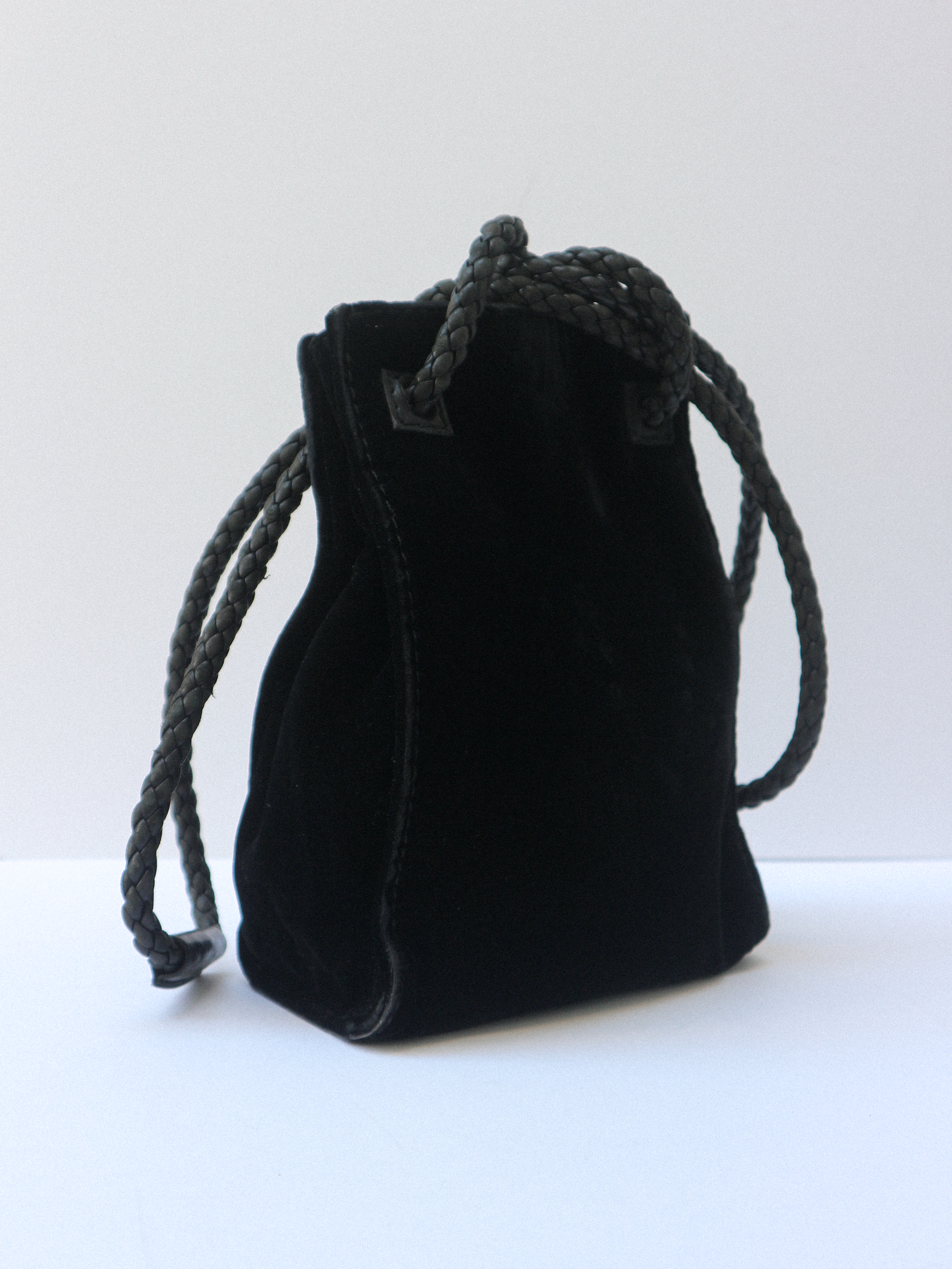 Yves Saint Laurent Black Velvet and Leather Shoulder Bag circa 2001-2004