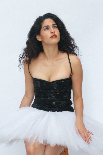 Yves Saint Laurent Haute Couture Black Beaded Camisole Top