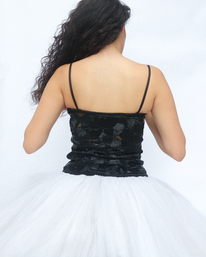 Yves Saint Laurent Haute Couture Black Beaded Camisole Top