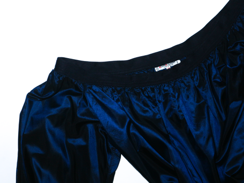 Yves Saint Laurent Blue Tafetta Silk Blouse Spring 1986
