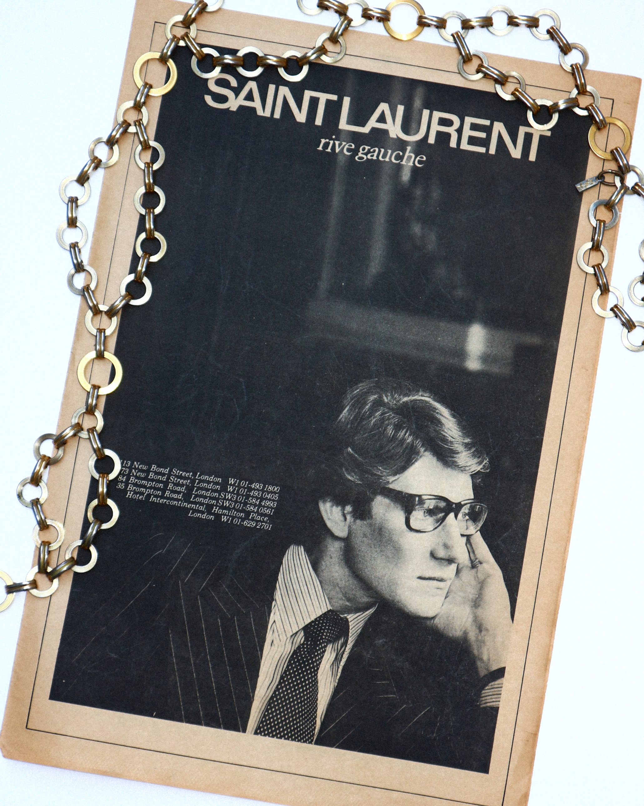 Yves Saint Laurent Rive Gauche Golden Chain Link Belt 1960s