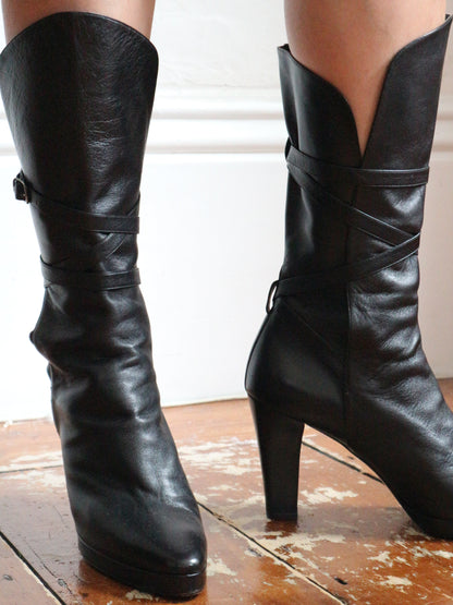 Yves Saint Laurent Fall 1993 Leather Boots