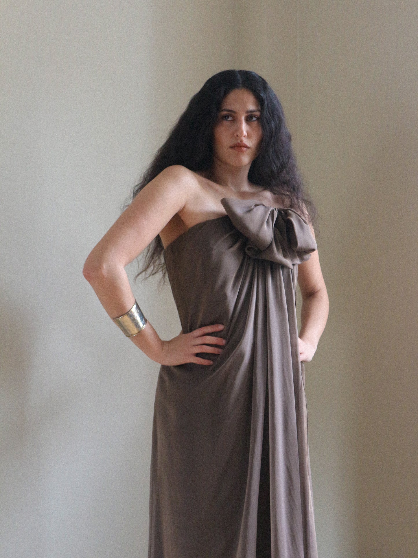 Yves Saint Laurent Haute Couture Spring 1998 Draped Silk Chiffon Gown